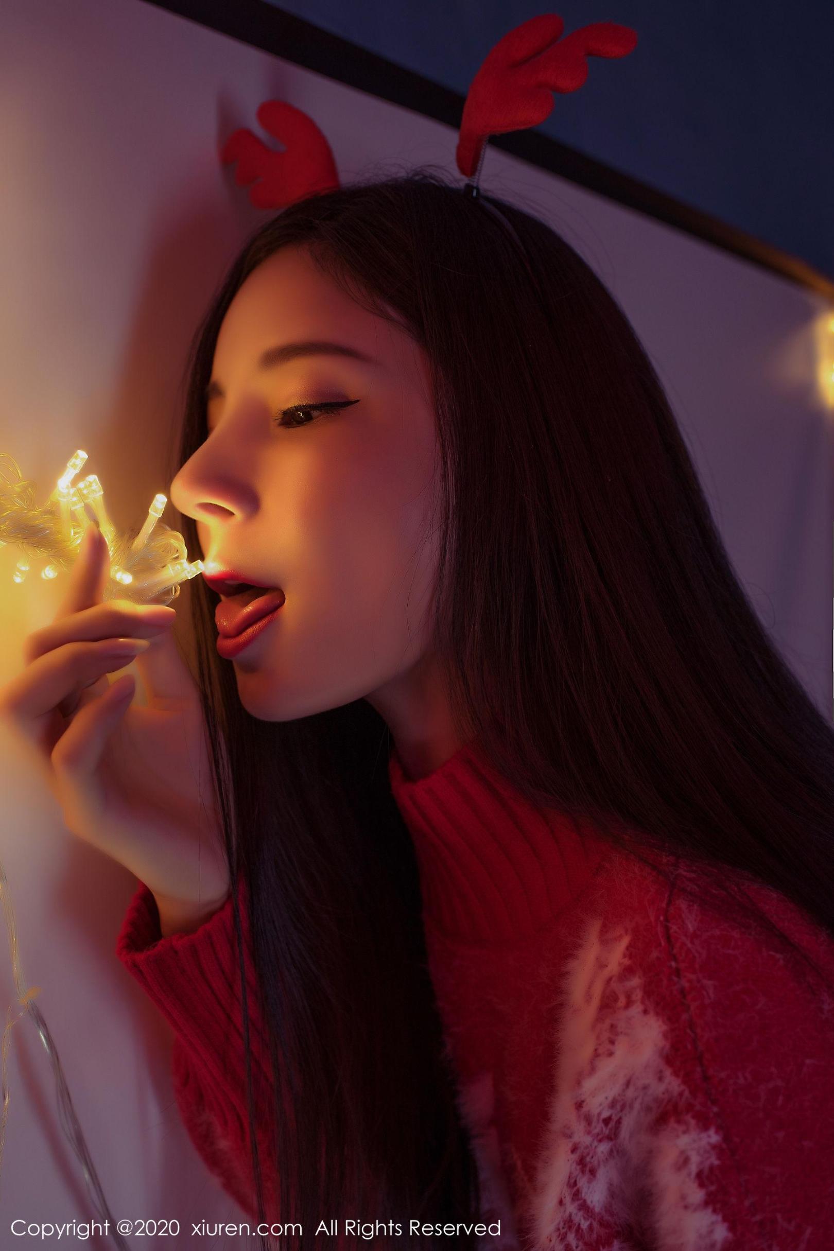 [尤果圈爱尤物] 小蛮妖 真空裙+圣诞长腿+毛衣猫女 高清手机美女壁纸