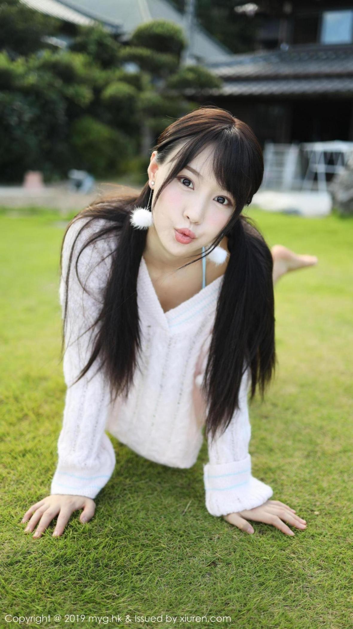 [波萝社] 朱可儿 户外草地拍摄系列 高清手机美女壁纸
